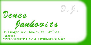 denes jankovits business card